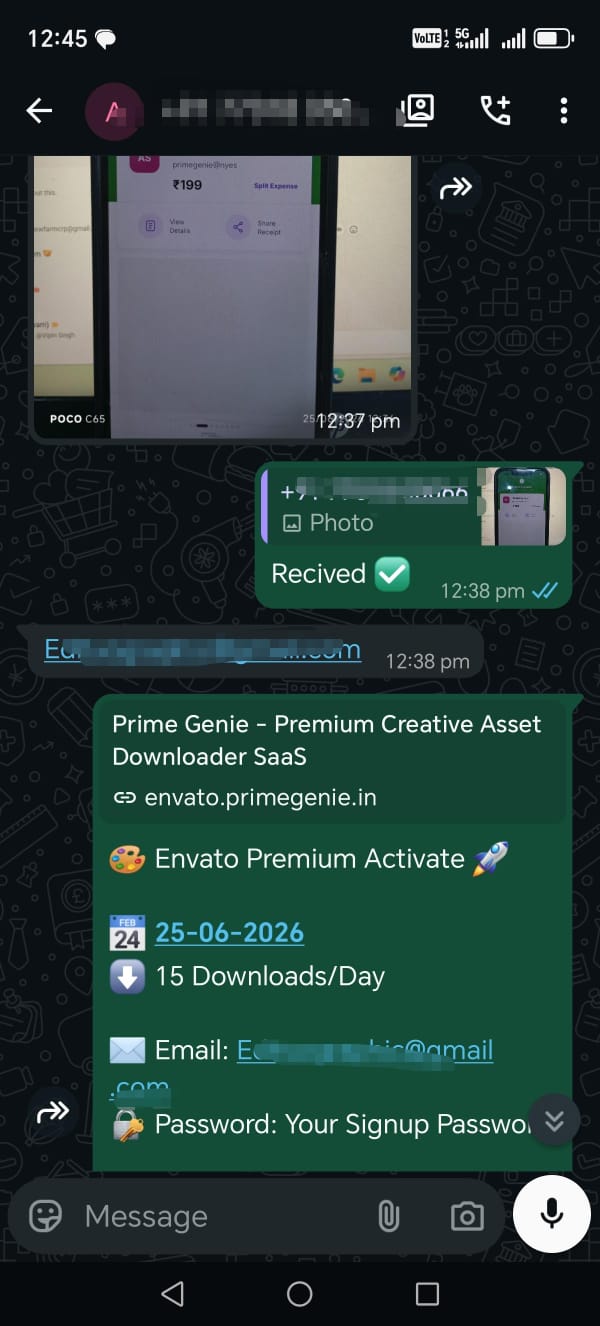 Prime Genie Group Buy designer tools subscription customer activation proof screenshot 48